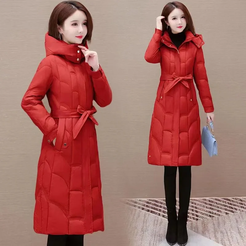 2023 New Snow Wear Woman Jacket Winter Down Parkas Thick Warm Coats Hooded Cotton Padded Female Casual Outwear