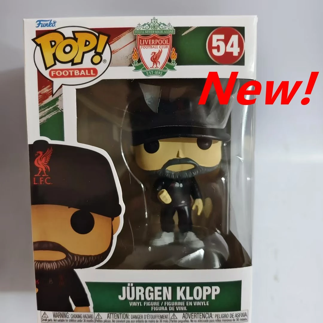 New 2024 Funko Pop! Liverpools Sports Football Star Jurgen Klopp #54 Coach Vinyl Action Figures Toys for Birthday Best Gift