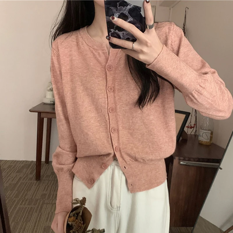 Autumn Warm Women Sweaters Cardigan Korean Sweet Knitted Loose Women Thin Sweater Fashion New All Match Ladies Casual Crop Tops