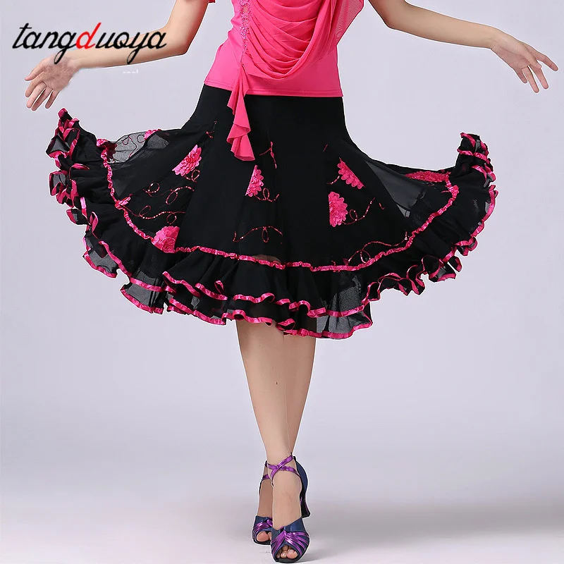 

Women's Latin Salsa Tango Rumba Cha Ballroom Dance Dress Skirt Wear for Women Social Dance Modern Dance Square Dance Half Skirt