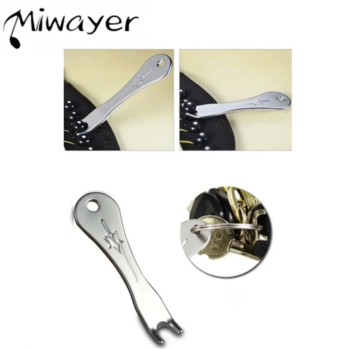 Silver Guitar String Winder Puller Tool, Metal Construction, Bridge Pin Remover Extractor for Acoustic Guitar Maintenance