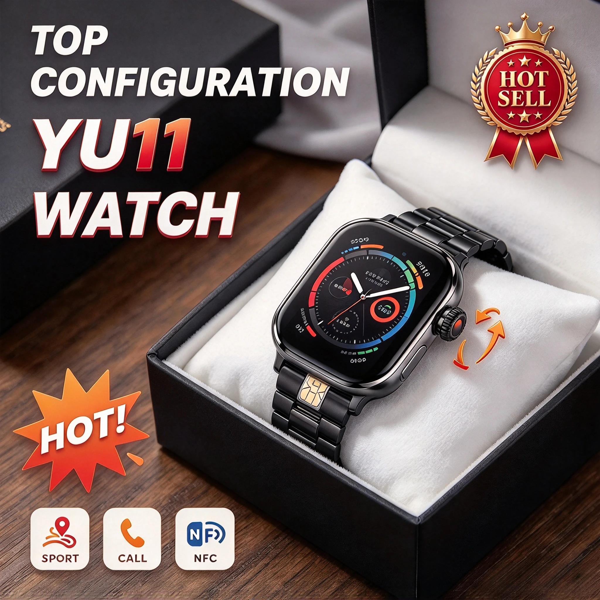 YU11 Original 4G Smart Watch Rotating Pull Camera GPS WIFI Heart Rate Tracker 256GB Storage Download Application Sports Watch