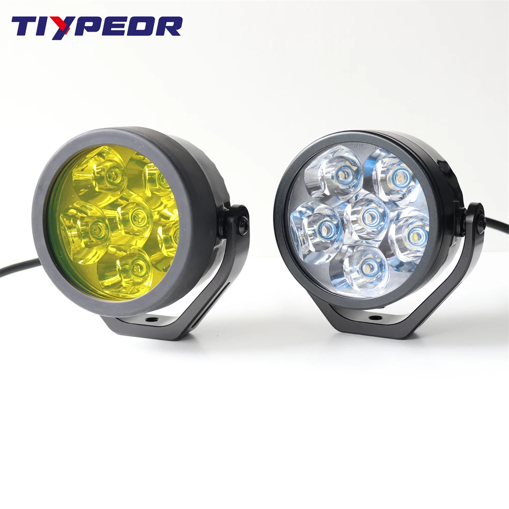 TIYPEOR Motorcycle External Led Spotlight LED Headlight for Motorcycle Fog lamp Auxiliary Lights for Motorcycles with Switch