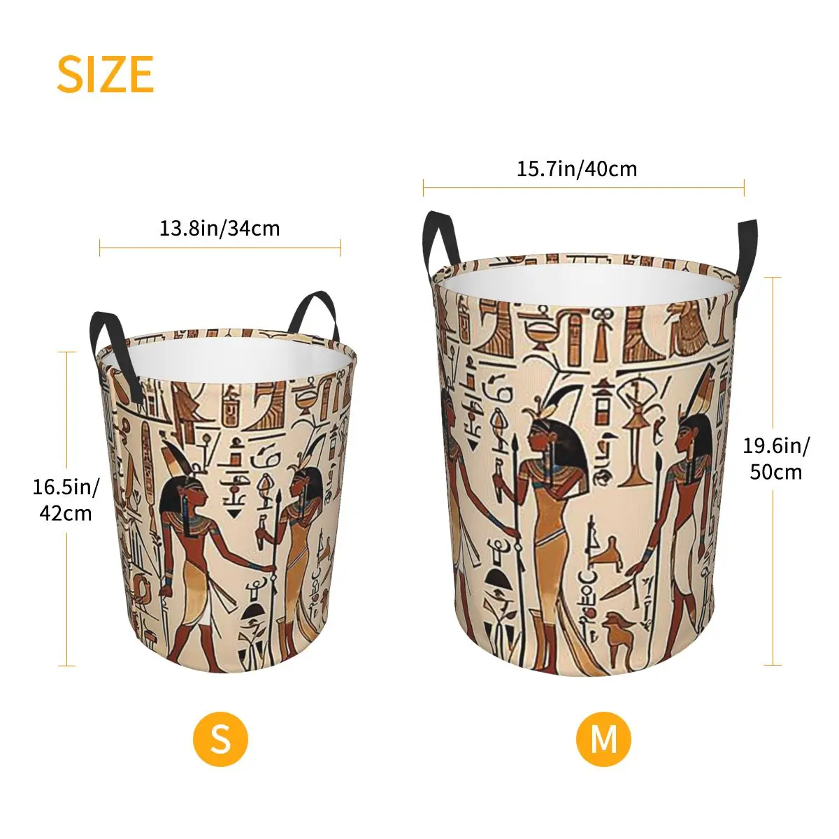 Ancient Egypt Mural Egyptian Mythology Foldable Laundry Baskets Dirty Clothes Toys Sundries Storage Basket Large Bucket For Home