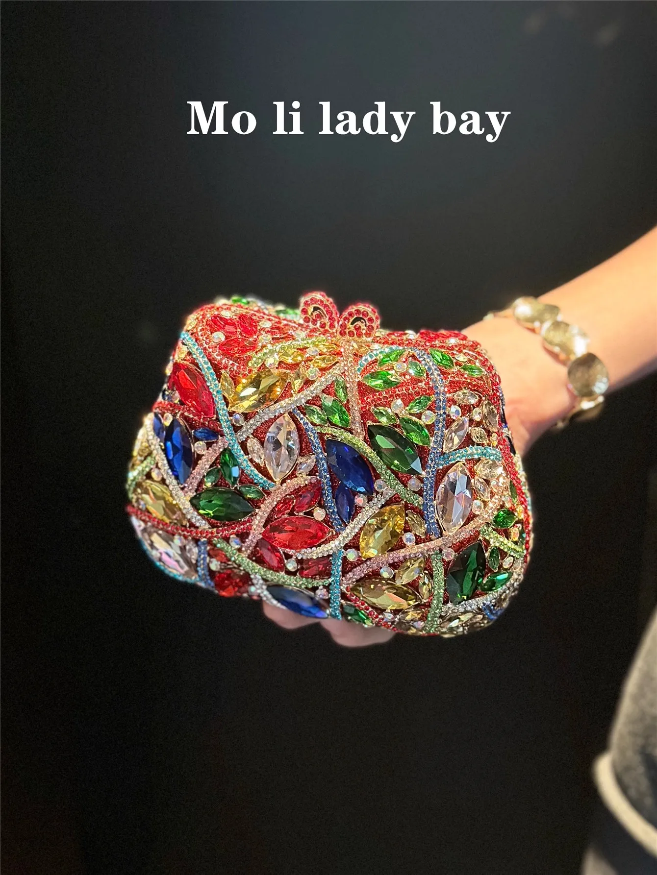 

Colorful Rhinestone Diamond Evening Bag Crystal Banquet Bag Luxury Glitter Women Handbag Wedding Party Clutch Purse Shoulder Bag