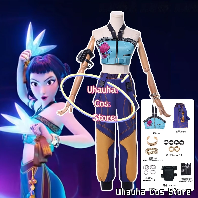 

Cosplay Hunters Superstar Zoe Costume Singing on Stage Y2K Girl Group Suit Halloween Party Comic Suit for Adult Women Outfit