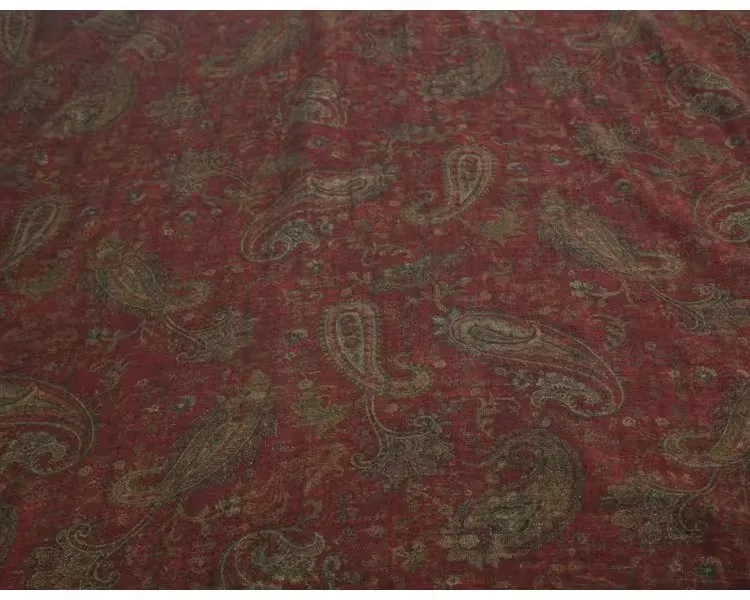 

1yard Skin-friendly and ultra-soft tissu Double layer thick linen cotton fabric for clothing Designer cheongsam clothing fabric