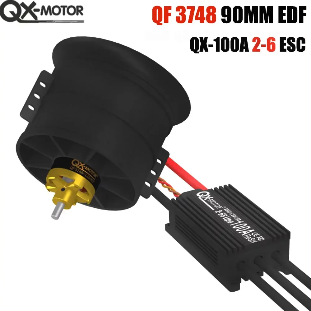 SmCpQX-MOTOR 90mm EDF 12 Blades Fan CWCCW QF3748 QF3758 Brushless Motor Use 100A 120A ESC For RC Multiaxis Helicopter Aircraft P