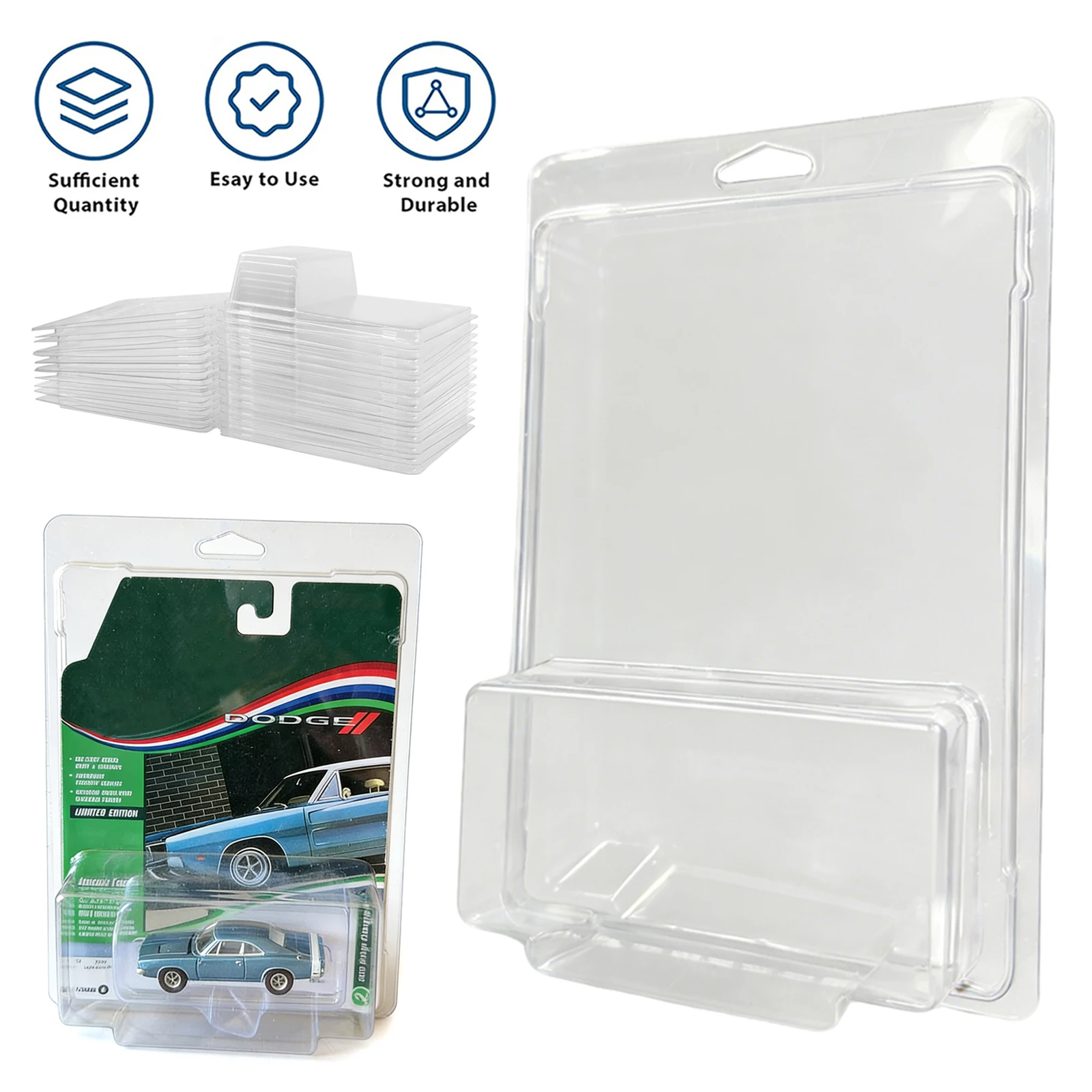 20pack 7.5' X 5.5' Protector Case for Johnny Lightning and Auto World Blister Display Packs
