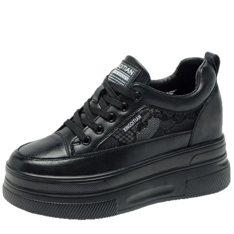 Summer Comfortable and Breathable Women's Thick Sole Heightening 8cm Casual Sports Fashion New Inner Heightening Casual Shoes
