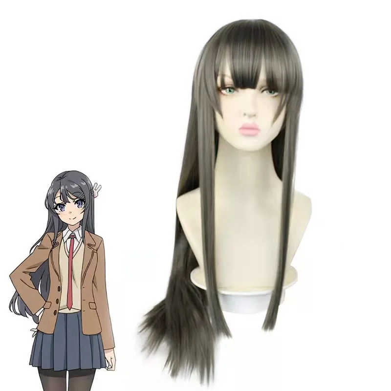 Sakurajima mai cosplay traje peruca seishun buta yarou uniforme escolar feminino halloween carnaval high school meninas ternos de festa