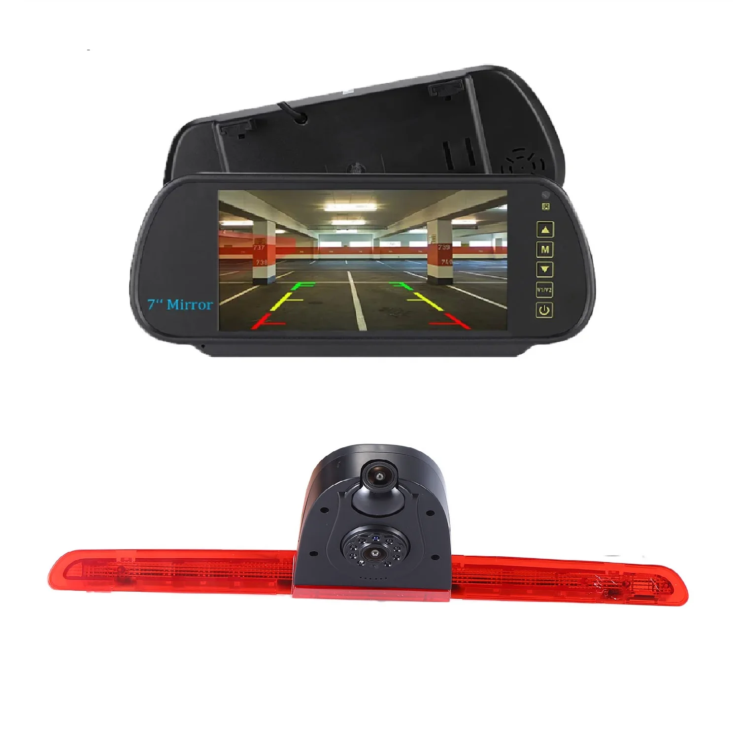 Double rear view camera +7 inch Mirror Display Kit for VW Multivan T6 W Transporter Caravelle VI Kasten Diesel Petrol Van