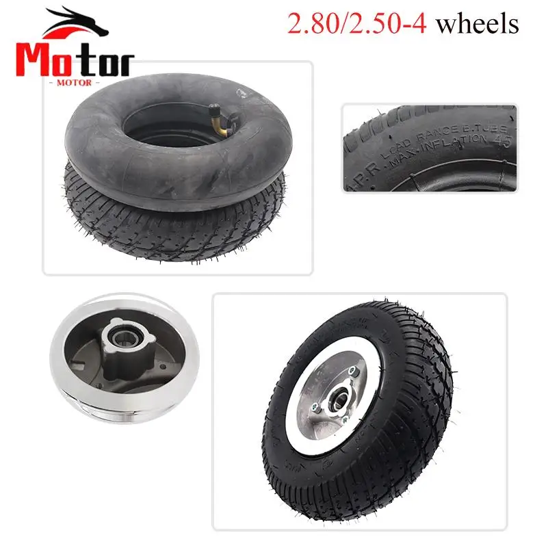 2.80/2.50-4 Tire Wheel 9 Inch for Electric Scooter Trolley Trailer and Wheelchair Hand Truck sturdy and durable