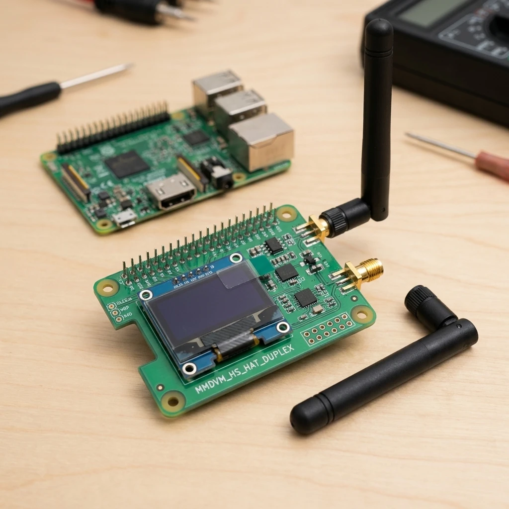 For Raspberry Pi MMDVM Duplex Hotspot Board with OLED Display, DMR P25 D-Star, UHF/VHF, SMA Antenna Included, Mini Relay Module