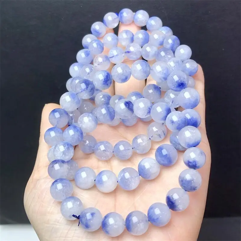 

10 мм натуральный дамортьитовый кварцевый браслет целебный кристалл Рейки для мужчин и женщин фэншуй ювелирные изделия подарок на день рождения 1 шт.