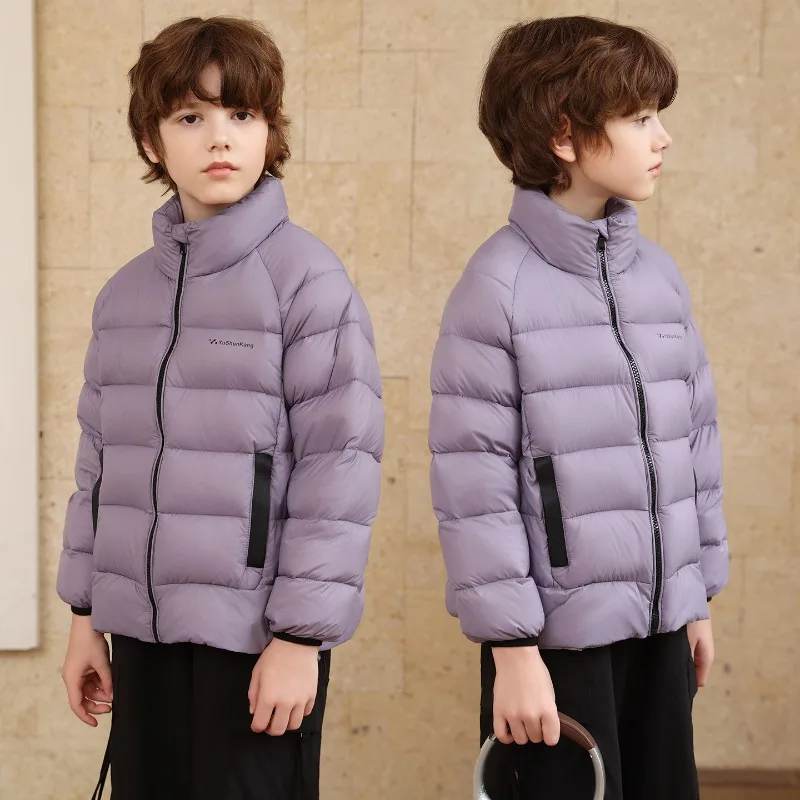 ZOETOPKID Children's Down Jacket Autumn/Winter' Lightweight Stand Up Down Jacket Boys' and Girls Duck Down Warm Jacket