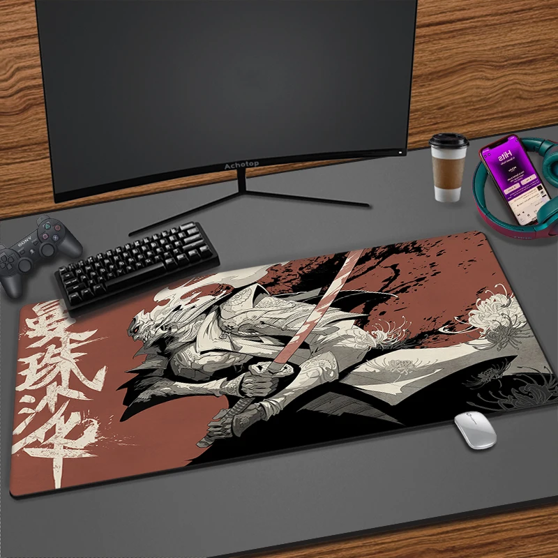 Bantalan Mouse Asli Jepang Gamer Komputer Gaming Mousepad XXL Karet Besar Bantalan Keyboard Laptop Tapis De Souris Alas Meja Permainan