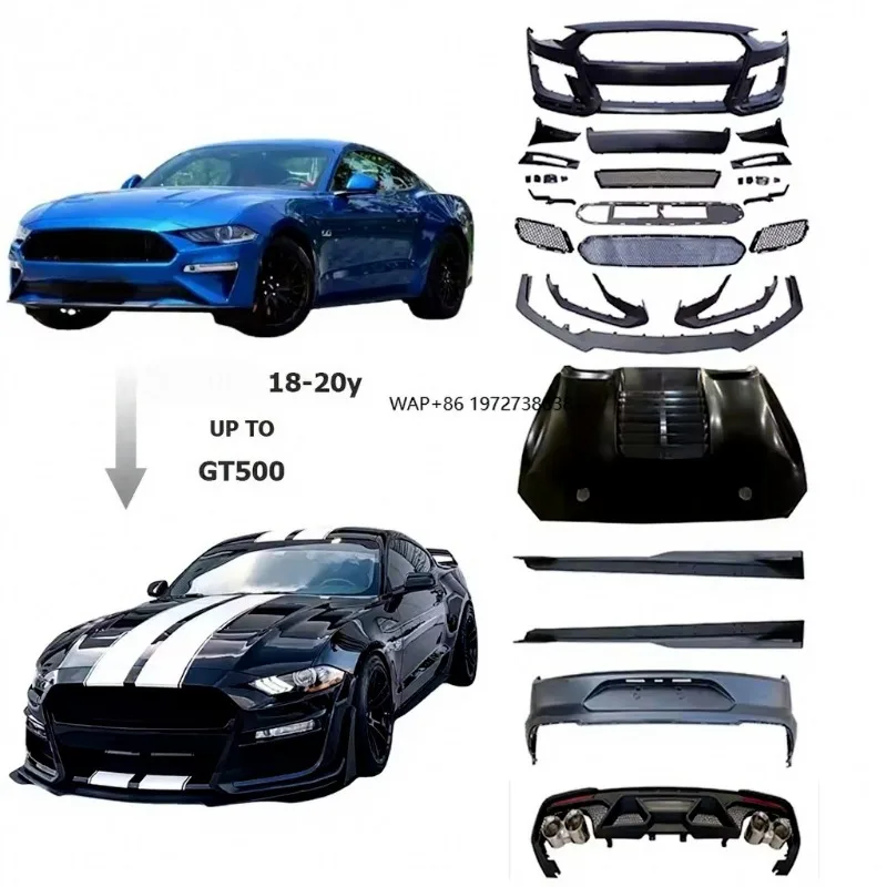 

2018-2020 Year Upgrade to GT500 Style Body Kit Car Bumpers Hood Rear Wing Car Accessories Auto Tuning Parts