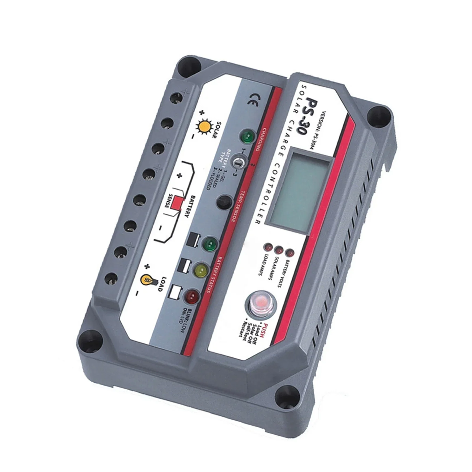 New MORNINGSTAR PROSTAR PS-30M with LCD Display PWM Charge Controller 12/24V 30A