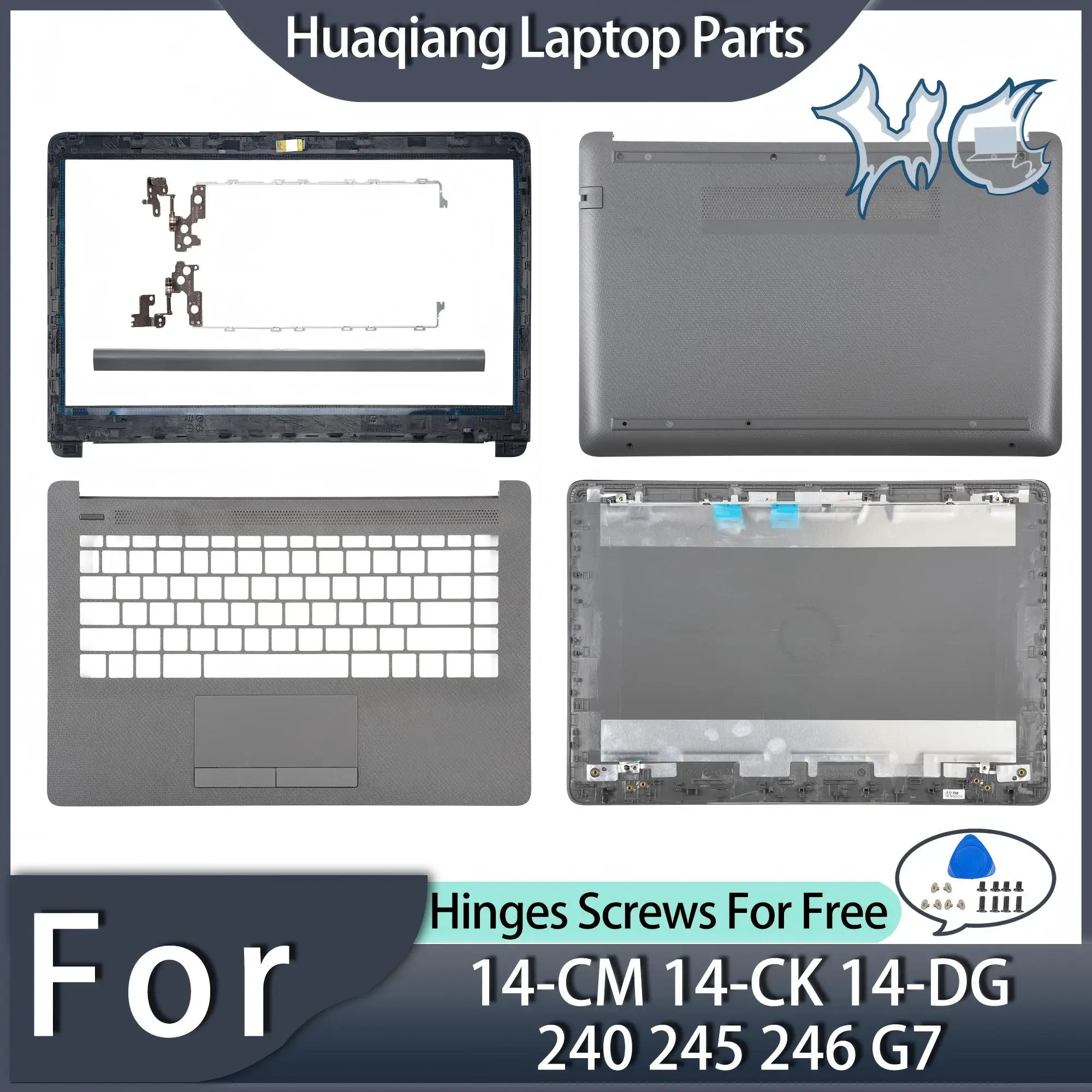 

Laptop Parts Replace For 14-CK 14-CM 14-DG 240 G7 245 246-G7 TPN-I131 LCD Back Cover Bezel Palmrest Bottom HingeCover New Lid
