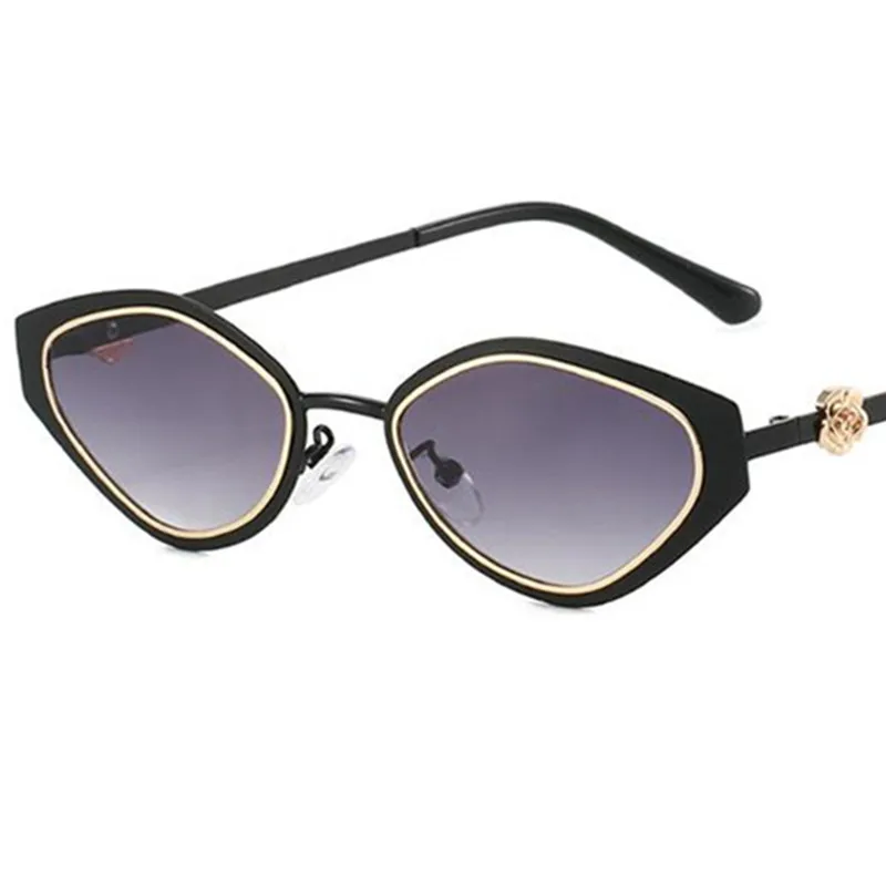 

Fashion Sun Glasses Women Anti-UV Spectacle Simplity Google Personality Diamond Frame Ornamental 3D Rose Design Sunglasses