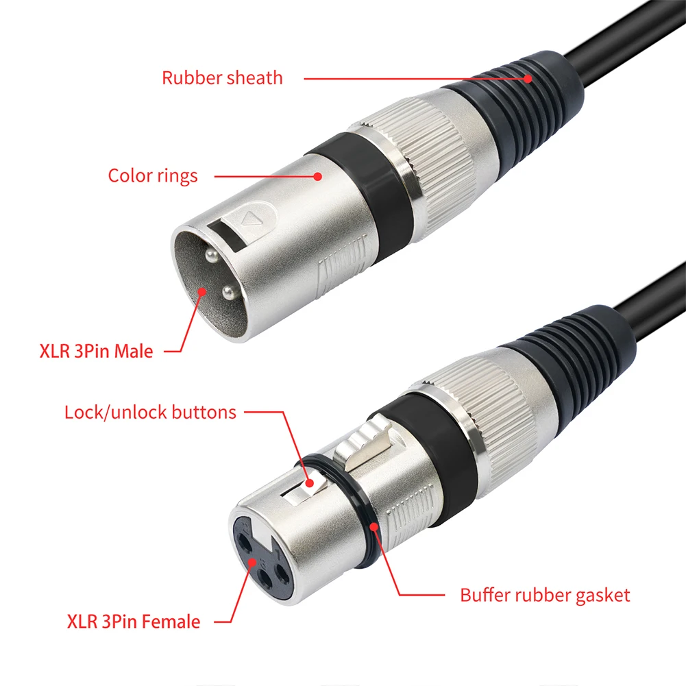 1,5 фута/0,5 м XLR Y-образный разветвитель 1 штекер на 2 гнезда XLR Y-разветвитель 3-контактный разветвитель XLR «папа» на двойной XLR «мама» Y-разветвитель микрофонный кабель