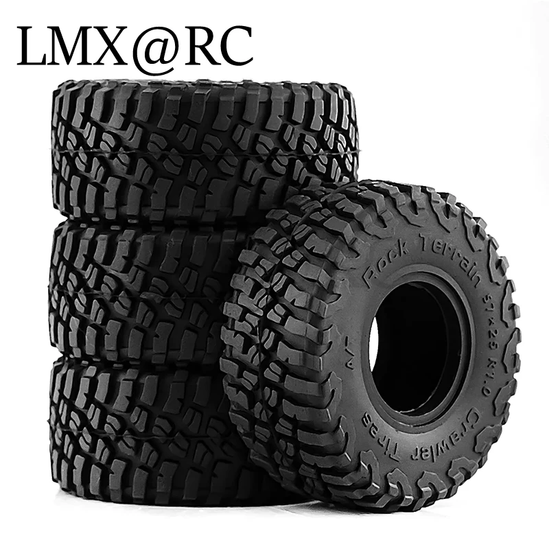 4pcs 57mm 1.0" Soft Rubber Wheel Tire Mud Tire for 1/18 1/24 RC Crawler Car Axial SCX24 Bronco AX24 TRX4M FMS FCX24 Enduro24