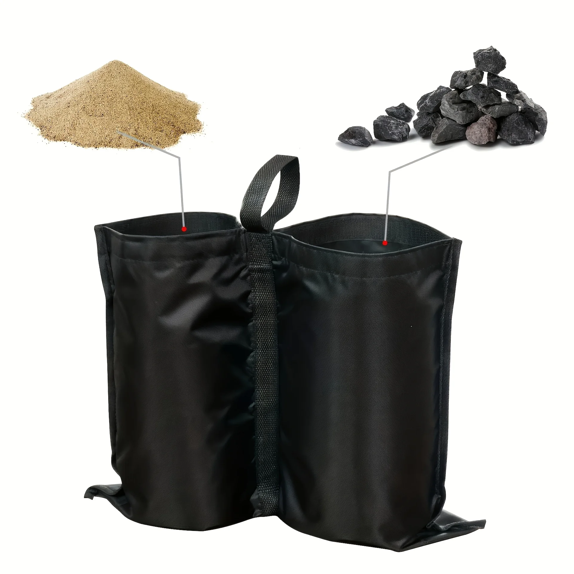 Black Single Outdoor Tent Windproof Sandbag / Fixed Sandbag / Sunshade Anchor Sandbag / Windproof Sand Pack Bag - view 5