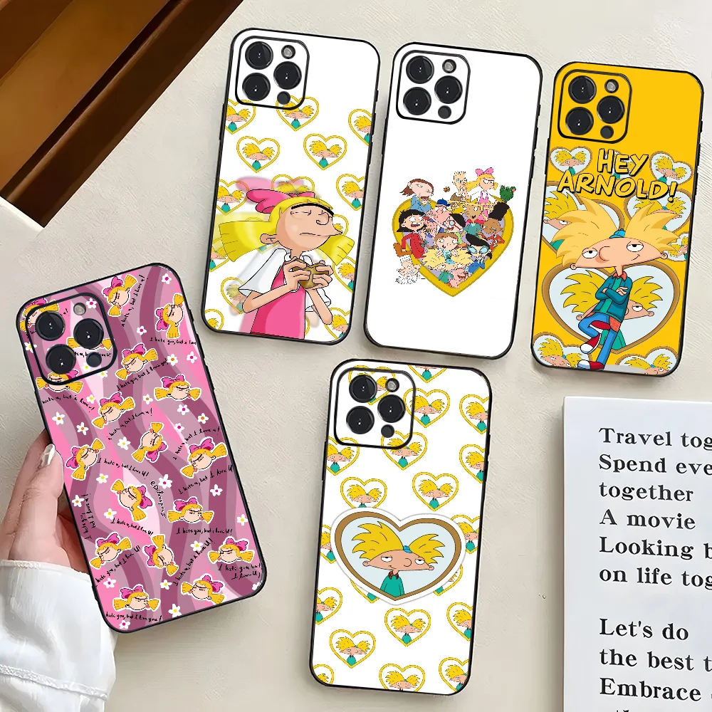 1 قطعة Hey Arnolds جراب هاتف سيليكون لينة آيفون 16 15 14 13 12 11 X XR Plus Pro Max Plus #1
