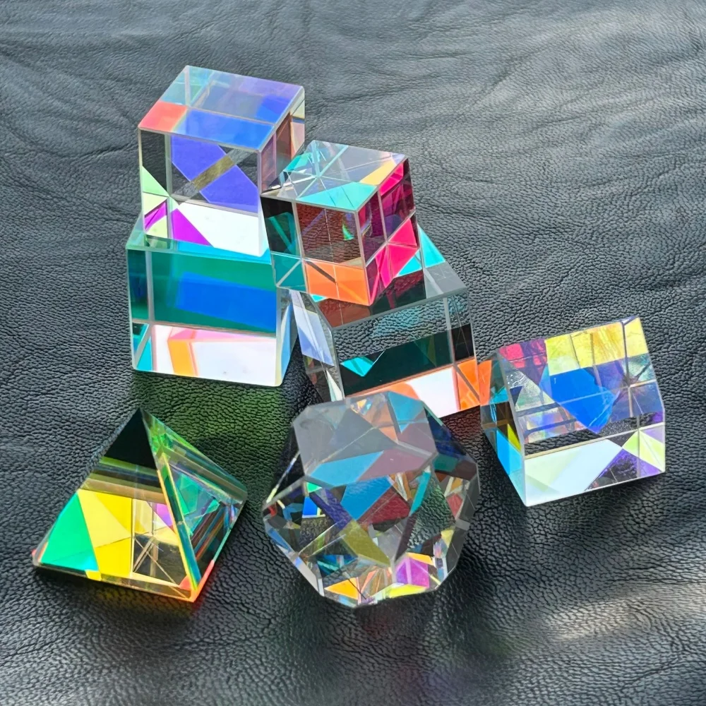 15 18 22mm RGB X-Cube Prism Combiner Splitter Cross Dichroic Polyhedron Pyramid Physics Teaching Decoration Photograph Lens