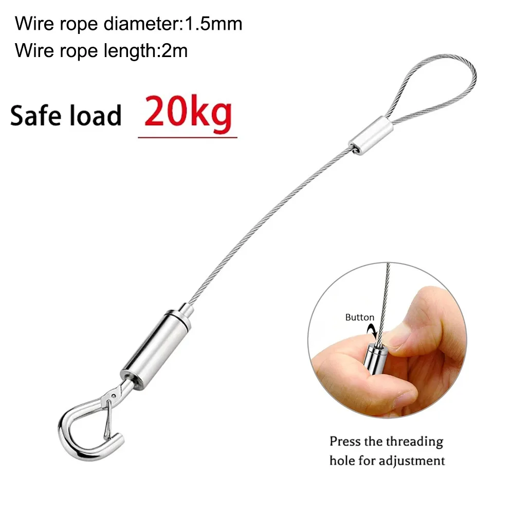 New Stainless Steel Wire Rope Adjustable Automatic Suspension Lanyard Clothesline Picture Hanging