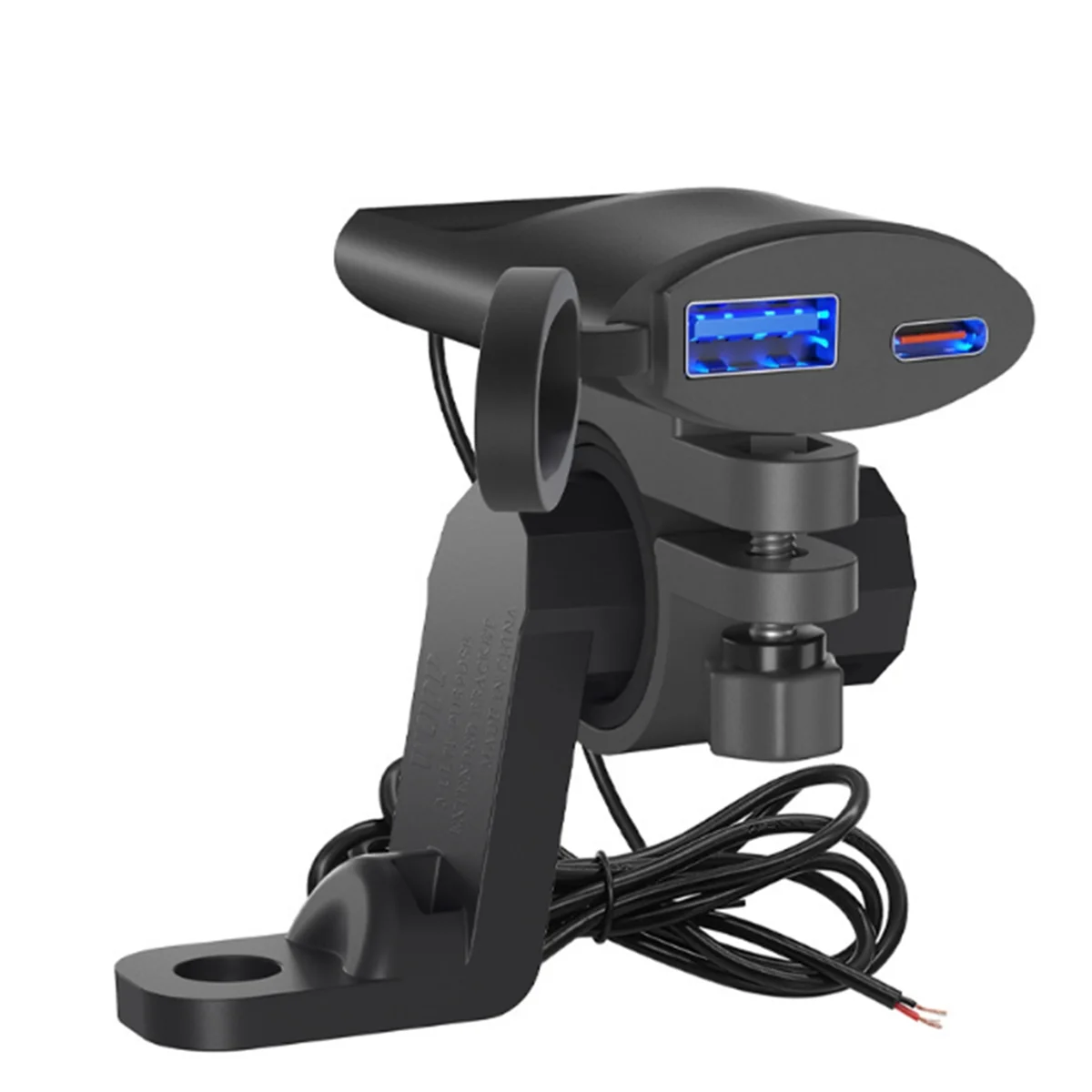 Motorcycle USB Charger Handlebar Fast Charging Waterproof 12V 24W Socket Adapter with Voltmeter Motorcycle Accessories