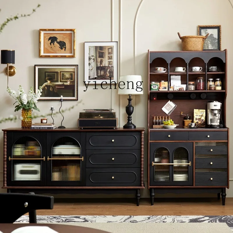 B6-G   Retro Solid Wood Dining Side Cabinet Living Room Wall Storage Cabinet Cabinet Locker