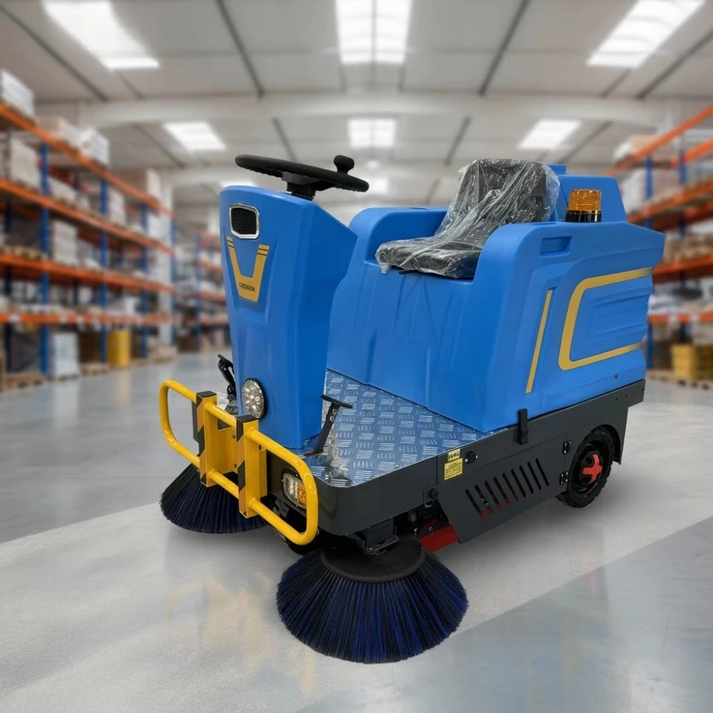 1300 Electric Automatic Floor Sweeper Cleaning Machine New Condition Ride-on Street Cleaner Restaurant Home Use Plastic Motor
