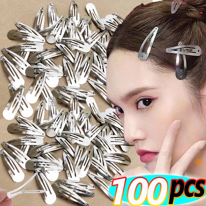 Metal Silver Hair Clips BB Snap Hairpins Base DIY Handmade Barrettes Styling Tool Women Bobby Pin Girl Y2K Accessories Wholesale