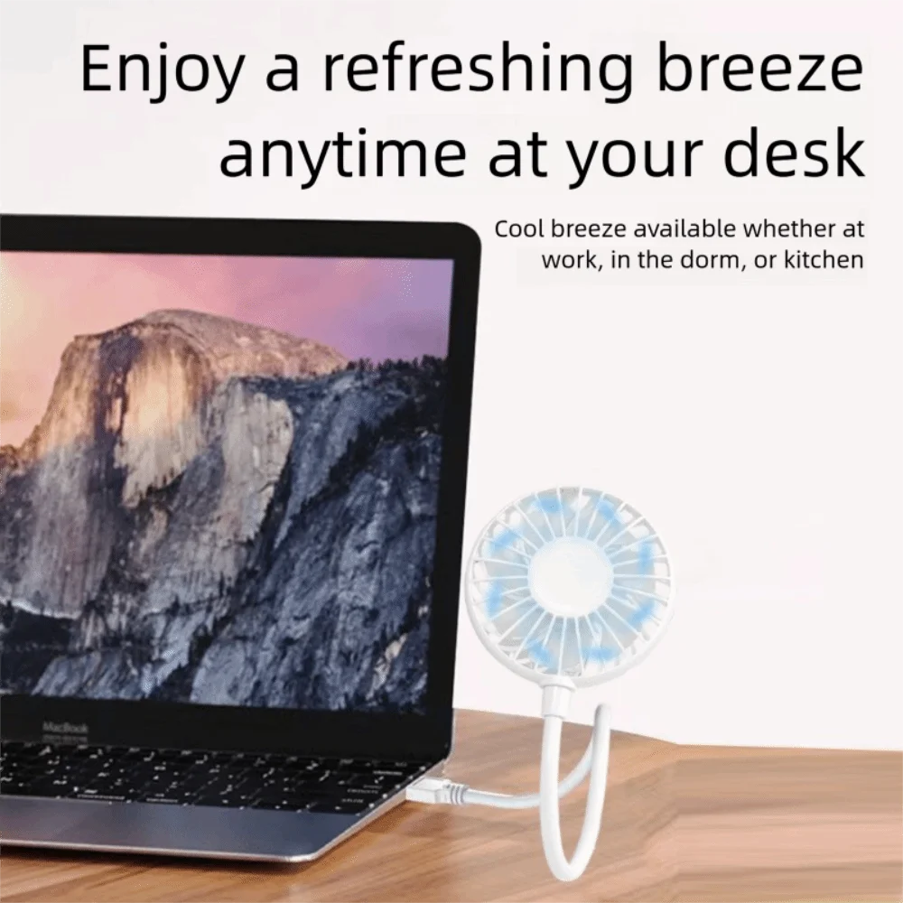 New Small Size USB Rechargeable Fan Plug and Play Mute Operation Handheld Fan Creative Design Portable Fan Office