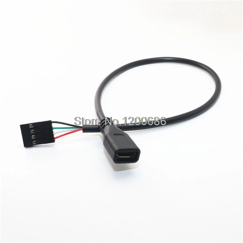 0.3M 30CM Micro 5pin USB Female Jack to 2.54-4P 4PIN dupont 2.54 Female 4PIN wire cable harness