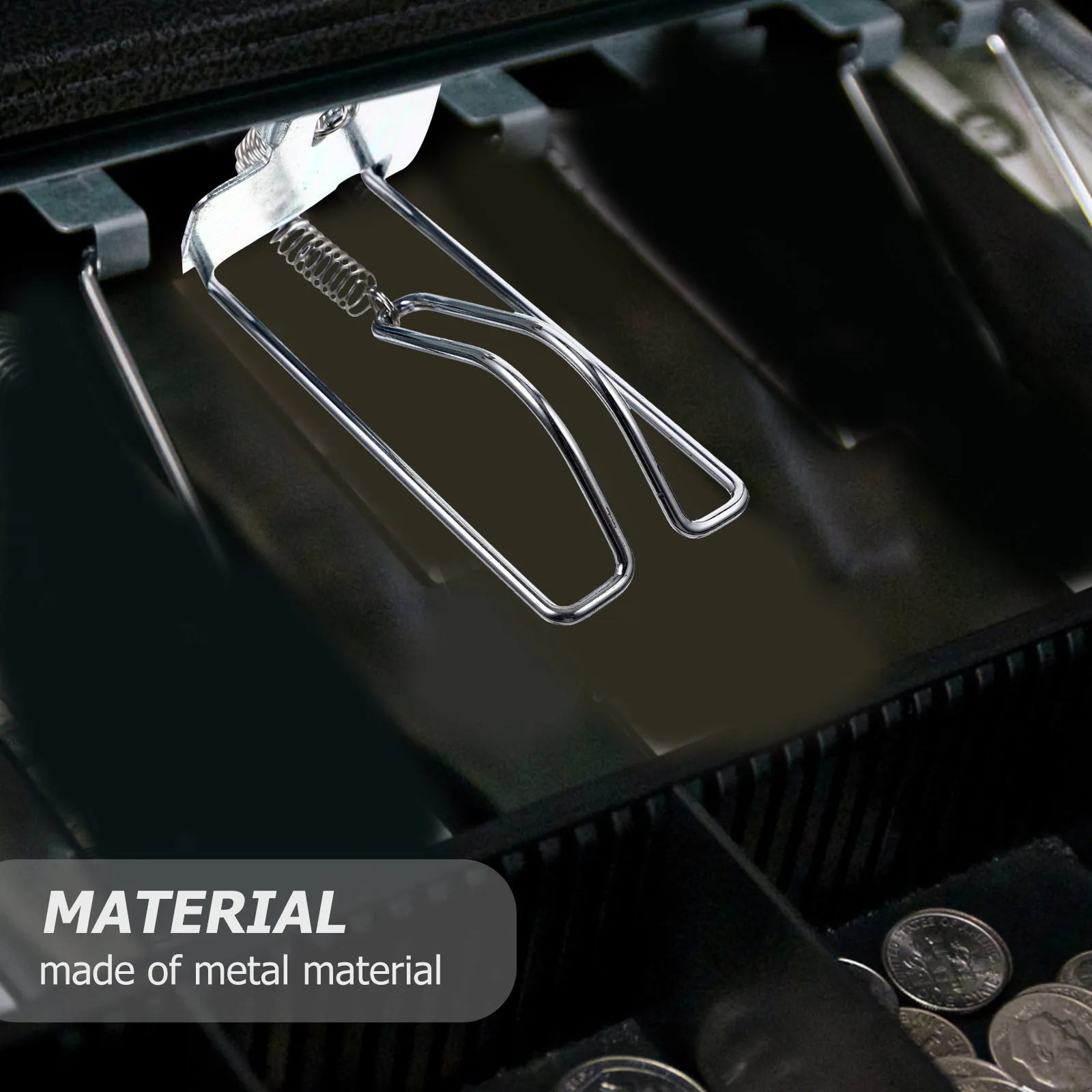 

Metal Cash Register Drawer Clip Strong Cash Tray Insert Clip Replacement Money Organizer for Business Money Clips