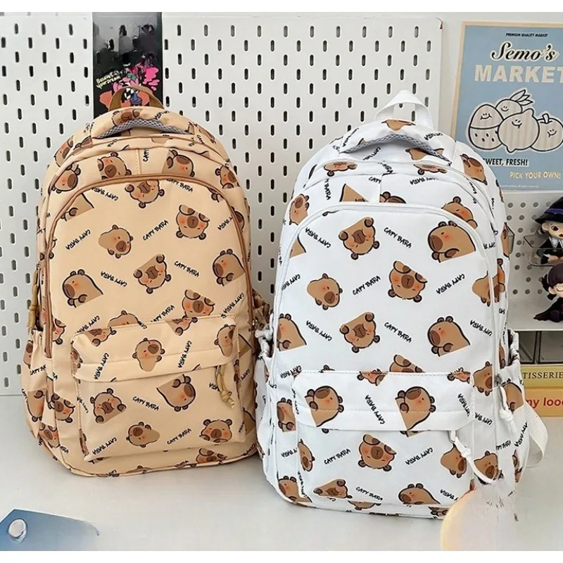 

Cute Capybara Backpack Women Large Capacity Schoolbag for Middle High School Student