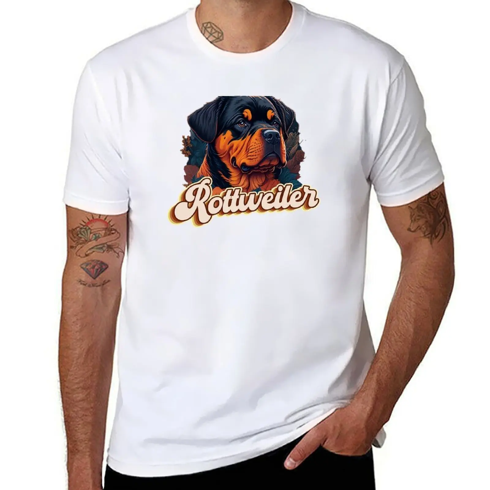 

Rottweiler Dog design with text T-Shirt cotton t shirt man man graphic t shirt T-Shirt