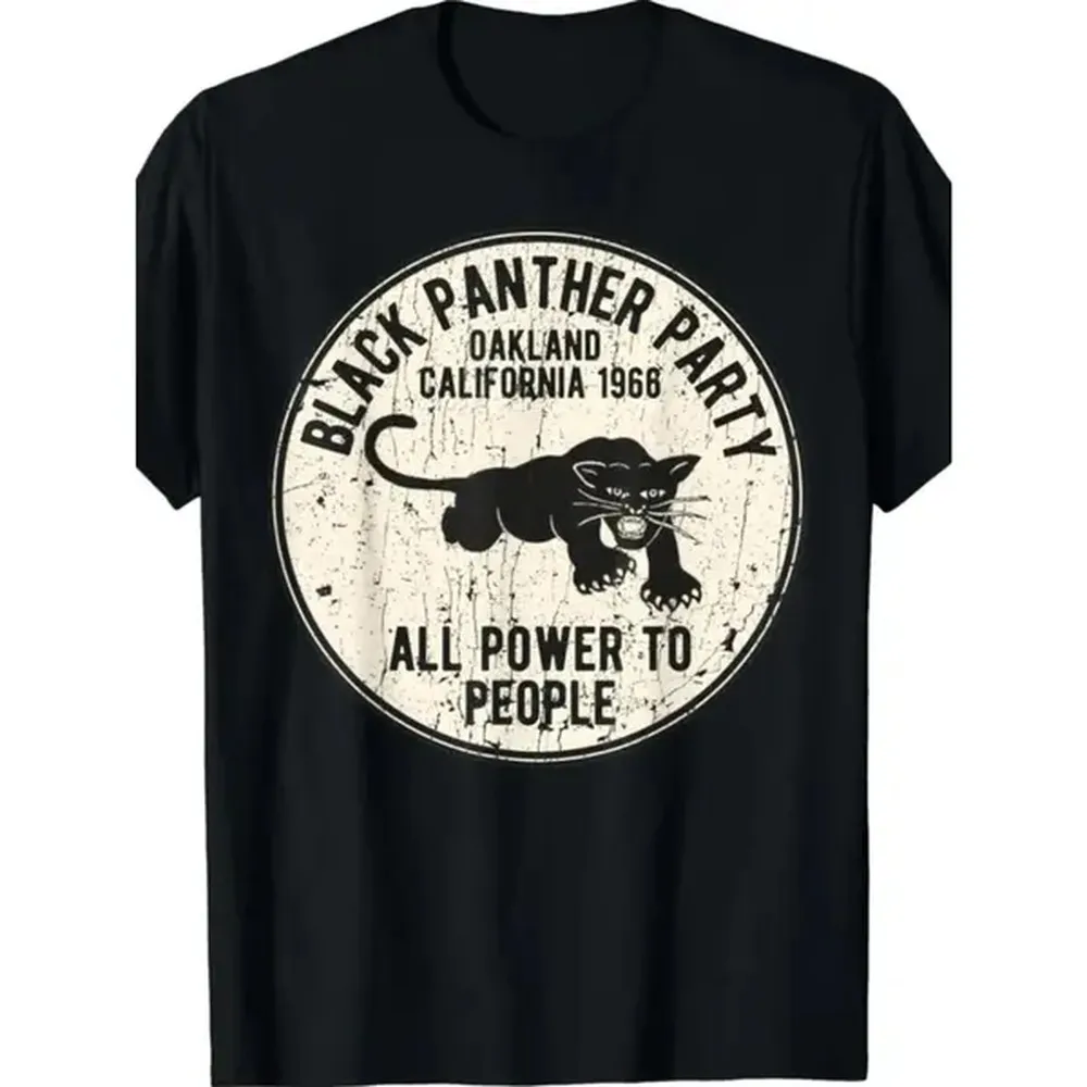 Men's Classic 1966 Black Panther Party Graphic T-Shirt - 100% Soft Cotton, Unisex Short-Sleeve Menswear, Casual Fit Tops, Advanced Print Resists Fade, All-Season Basics, Athletic Streetwear Clothes, Tshirt, Unisex Fit