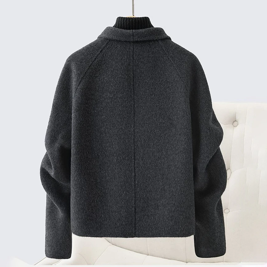 معطف نسائي قصير من الصوف غير رسمي أنيق جديد لخريف وشتاء 2026 معطف نسائي على الموضة على الوجهين معطف صوف عالي الجودة #2