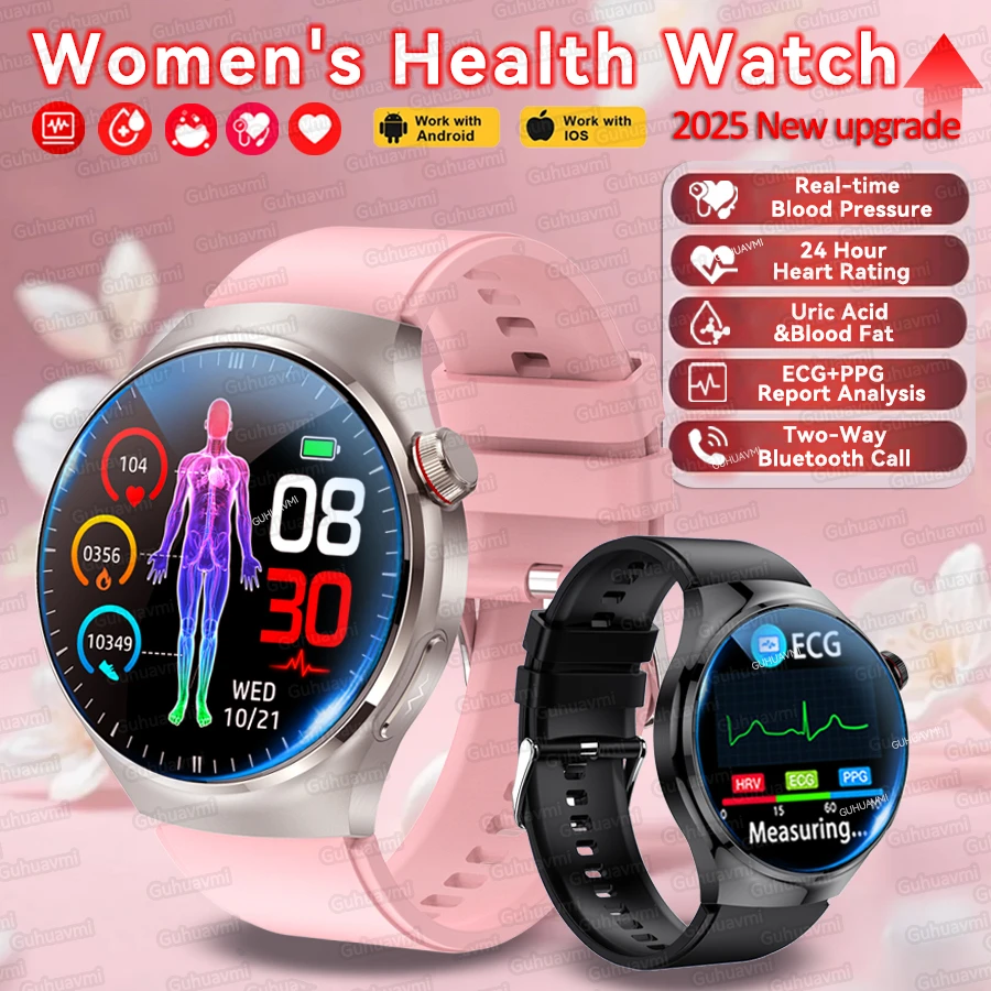 2026 New Five organ examination Health Smart Watch ladies ECG Uric Acid Blood Pressure Fitness Tracker Bluetooth Call Smartwatch