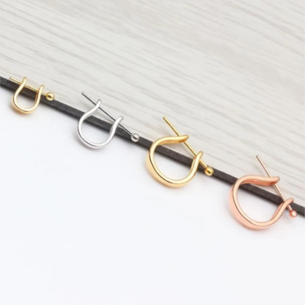 2 قطعة 925 فضة قلادة المشبك قلادة الكفالات مع دبوس U شكل حلية قلادة موصل لصنع المجوهرات قلادة DIY بها بنفسك #4