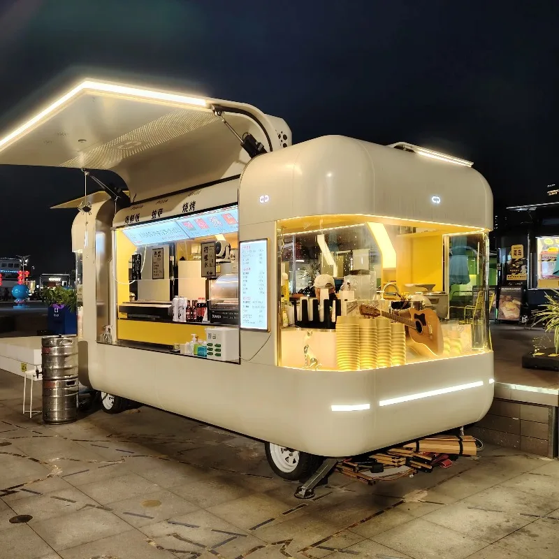 2025 New Fully Equipped Mobile Food Trailer - Coffee Burger Fries Ice Cream Full Kitchen Street Vending Truck