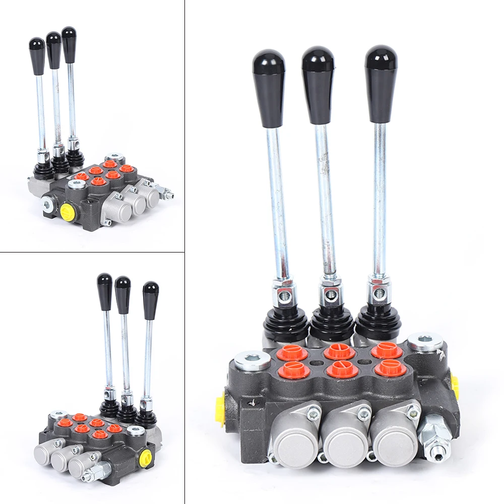 3 Spool P40 Hydraulic Directional Control Valve, Manual Operate 13GPM