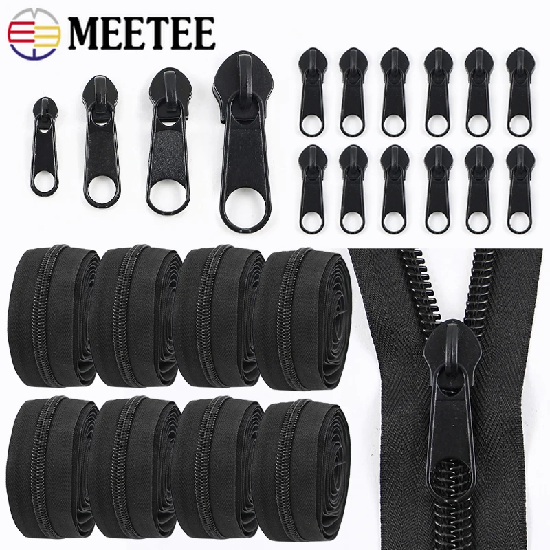 

5/10M 3#5#8#10# Nylon Zippers Coil 5/10Pcs Zipper Slider for Backpack Luggage Tent Closure Zips Repair Kits Sewing Accessories