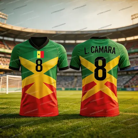 2026 Senegal Flag Emble Jersey Summer Men Jersey Sports Training Uniforms Jersey Breathable Quick Drying Fan Jersey Women Jersey