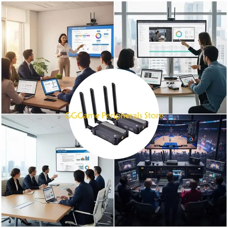 

U55B Wireless HDMIs Transmitter And Receiver Plugs And Play Low Latency 4K Video Streaming Up To 1150ft Ranges For Office