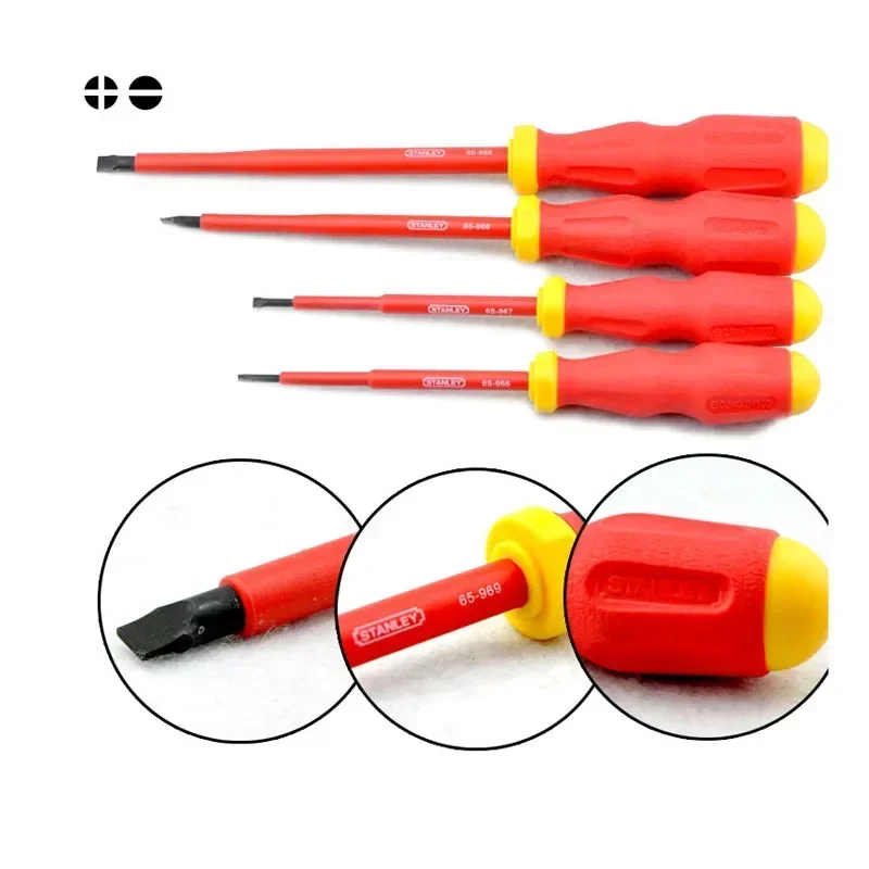 STANLEY 65-980-22 1000V VDE Insulated Screwdriver Set 7Pcs with Voltage Tester Slotted and Phillips Screwdrivers Hand Tool